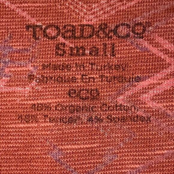 Toad&Co Rosalinda Dress Rust Red Geometric Print Sz S Organic Cotton Tencel - Picture 5 of 6